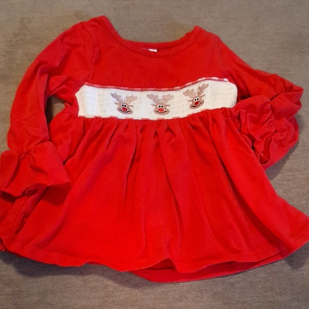 Red Reindeer Kids Top